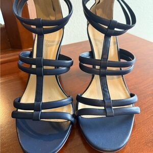 J. Crew Navy Strappy Heels
